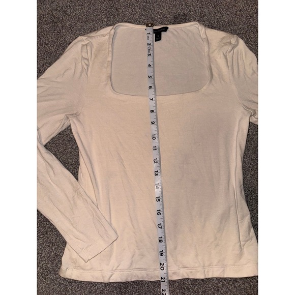 Banana Republic Women's White Square‎ Neck Long Sleeve Top - Picture 8 of 9